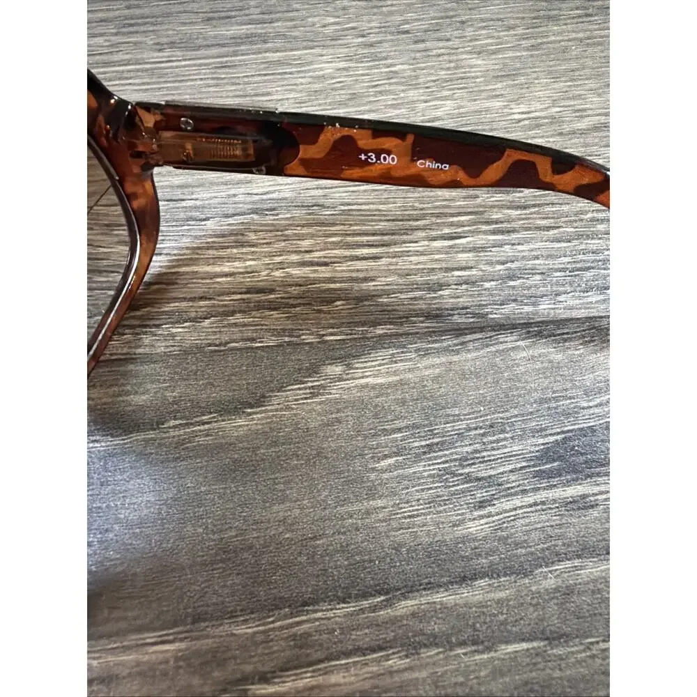 JM New York +3.00 Bifocal Reading Sunglasses Tortoise Brown Tint Oversized Women